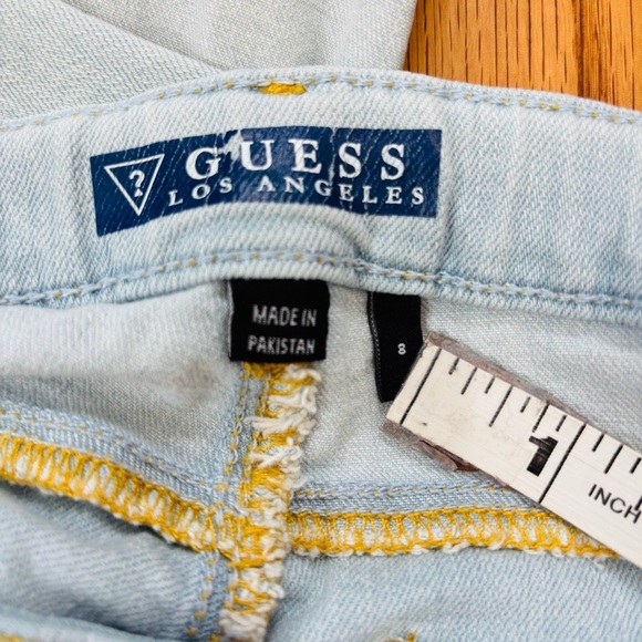 Guess big girls two tone denim blue high low raw hem preppy jeans - Picture 7 of 15
